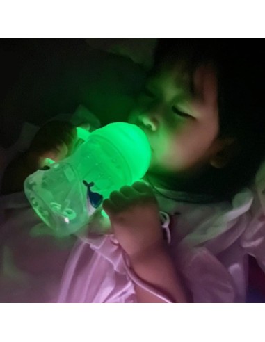 Taza con pajita flexible con pesa B.Box - Brilla en Oscuridad