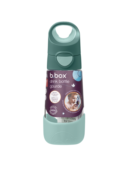 Botella tritán con pajita 450ml B.Box - Emerald Forest
