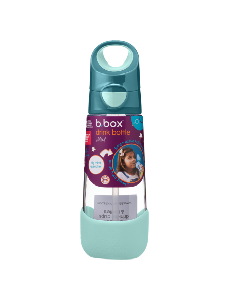 Botella tritán con pajita 600ml B.Box - Emerald Forest