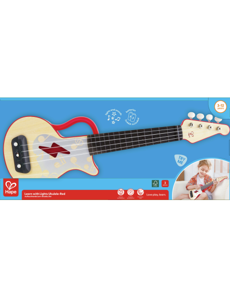 Aprende Ukelele con Luces - Rojo