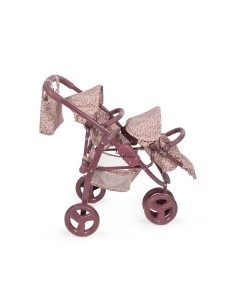 Cochecito Gemelar Cherry Flores para Muñecas 2