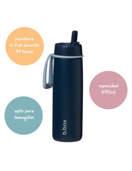Botella térmica con boquilla plegable y asa 690ml B.Box - Midnight
