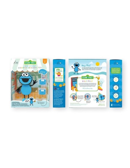 Set personaje Cookie Monster + 2 cubos de luz Azul
