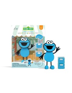 Set personaje Cookie Monster + 2 cubos de luz Azul