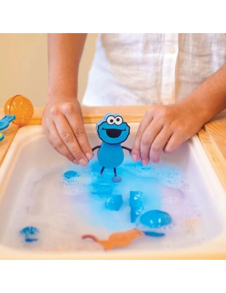 Set personaje Cookie Monster + 2 cubos de luz Azul