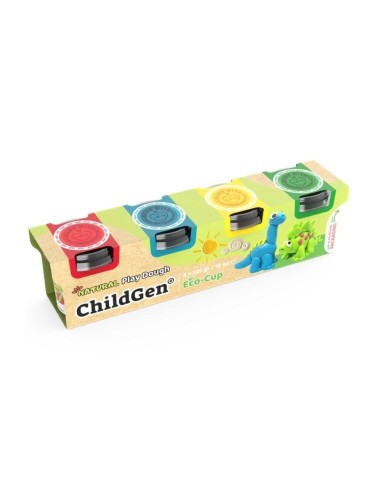 Plastilina natural set ecocup Dinosaurio 4 ud.