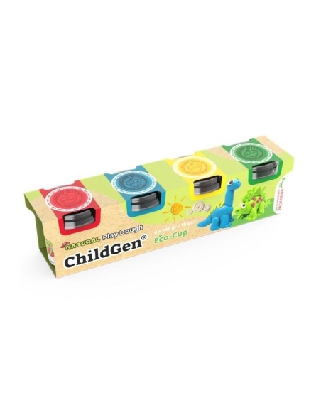 Plastilina natural set ecocup Dinosaurio 4 ud.