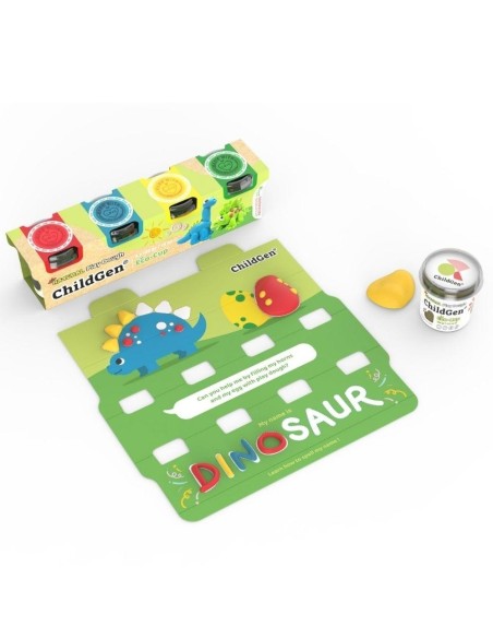 Plastilina natural set ecocup Dinosaurio 4 ud.