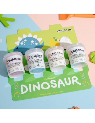 Plastilina natural set ecocup Dinosaurio 4 ud.