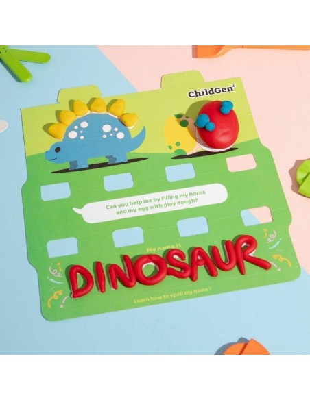 Plastilina natural set ecocup Dinosaurio 4 ud.