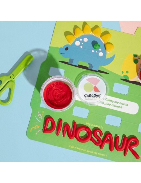 Plastilina natural set ecocup Dinosaurio 4 ud.