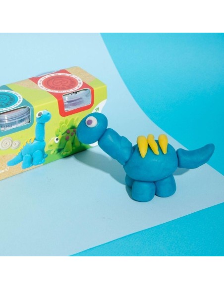 Plastilina natural set ecocup Dinosaurio 4 ud.