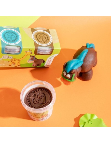 Plastilina natural set ecocup Horse 4 ud.