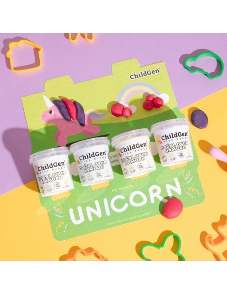 Plastilina natural set ecocup Unicornio 4 ud.
