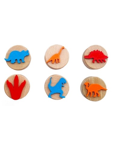 Sellos de Madera para Plastilina o Arena Dinosaurios
