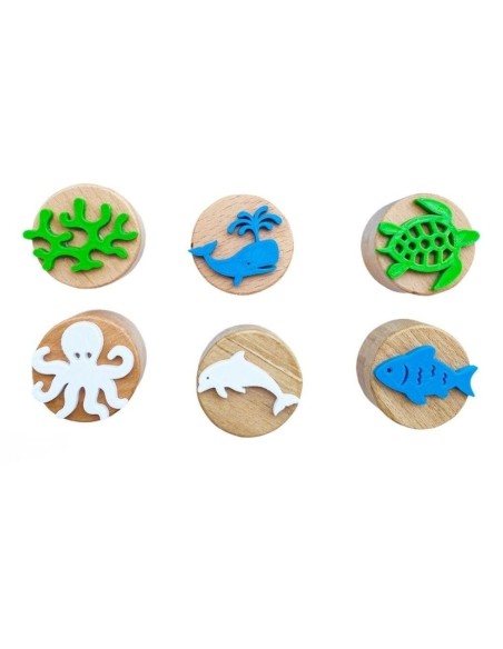 Sellos de Madera para Plastilina o Arena Ocean