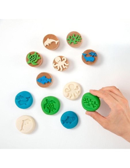 Sellos de Madera para Plastilina o Arena Ocean