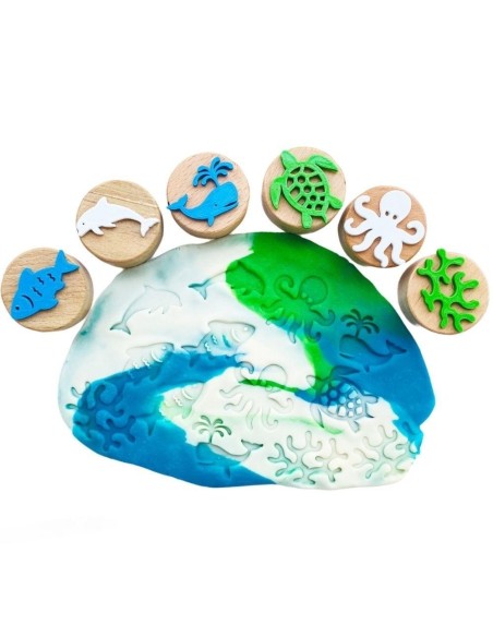 Sellos de Madera para Plastilina o Arena Ocean