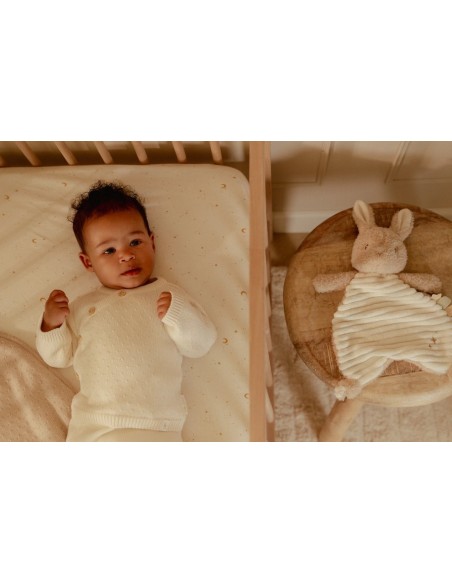 Doudou conejito textura newborn natural Little Dutch
