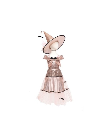 Vestido y Sombrero Bruja Glamurosa