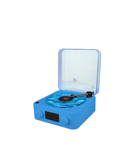 Altavoz sensorial con forma de tocadiscos Azul