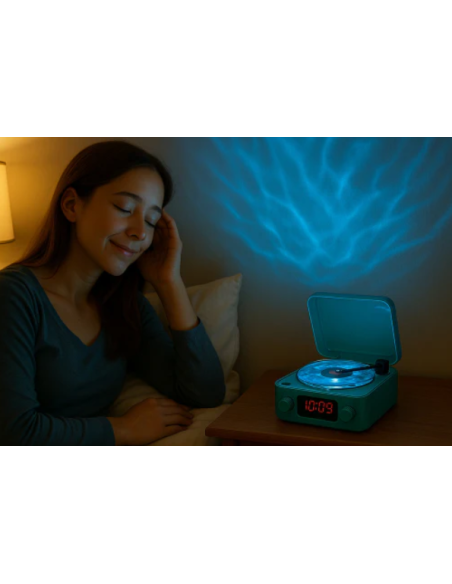 Altavoz sensorial con forma de tocadiscos Azul