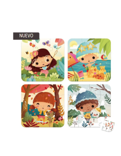 Puzzle evolutivos de las 4 estaciones - 4 rompecabezas Janod 2