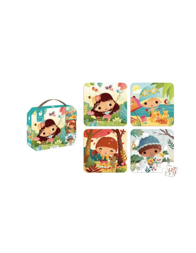 Puzzle evolutivos de las 4 estaciones - 4 rompecabezas Janod