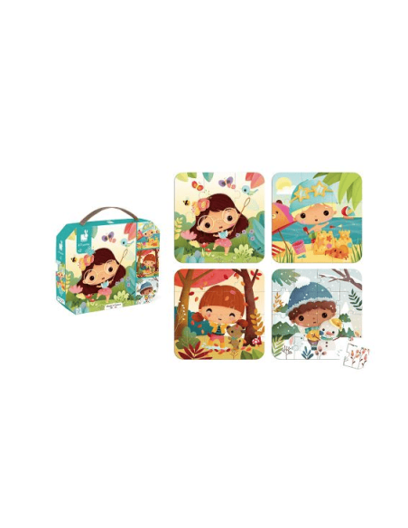 Puzzle evolutivos de las 4 estaciones - 4 rompecabezas Janod