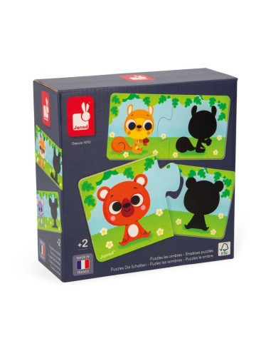 Puzzle los animales y sus sombras Janod
