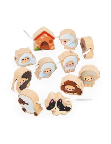 Granja - Cuentas Para Enhebrar - OVEJAS Janod