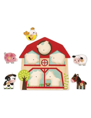Puzzle encajable musical amigos Granja  Janod