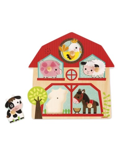 Puzzle encajable musical amigos Granja  Janod