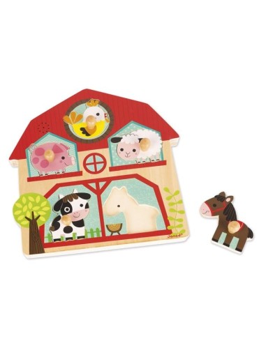 Puzzle encajable musical amigos Granja  Janod