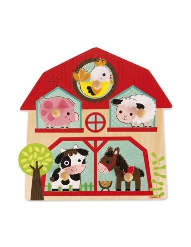 Puzzle encajable musical amigos Granja  Janod