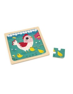 Puzzle madera Gallina Janod 2