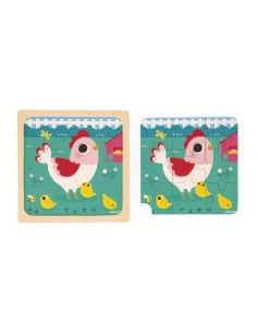 Puzzle madera Gallina Janod