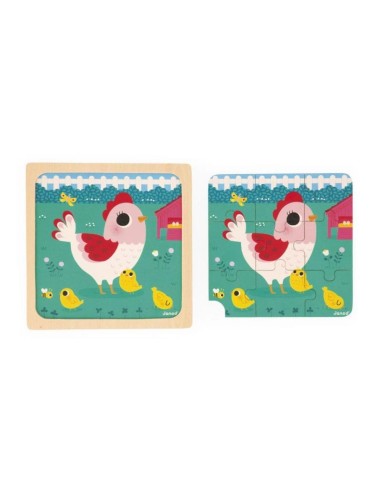 Puzzle madera Gallina Janod