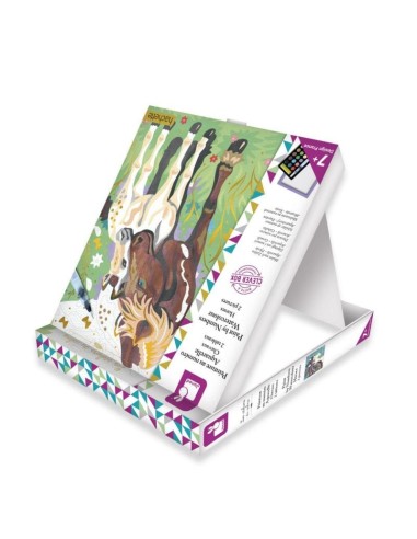 Pinta por números Acuarela Caballos