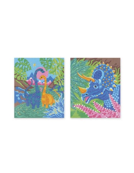 Pinta por números Acuarela Dinosaurios