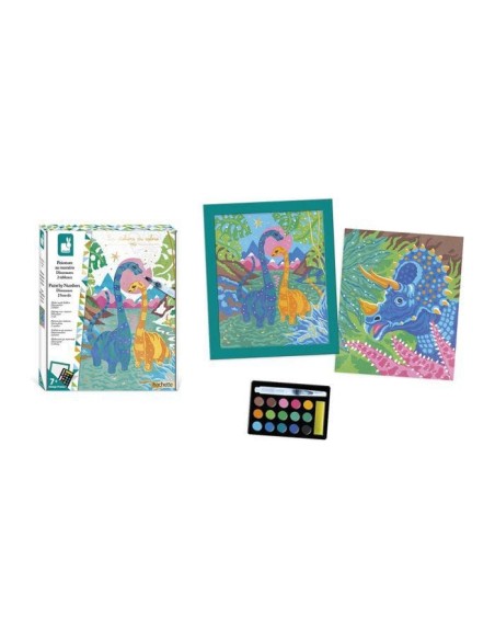 Pinta por números Acuarela Dinosaurios
