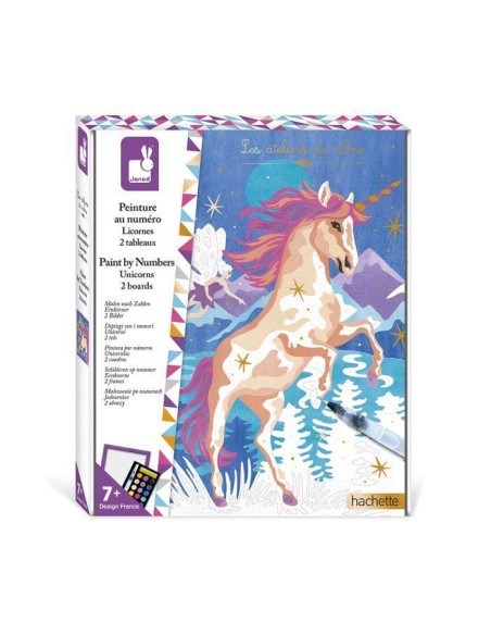Pinta por números Acuarela Unicornios