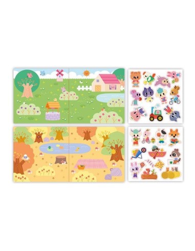 Caja creativa de pegatinas gruesas reposicionables - 2 años