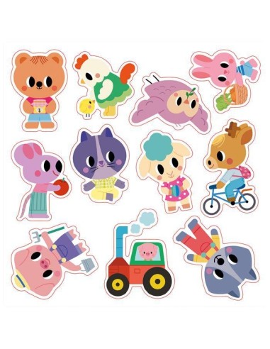 Caja creativa de pegatinas gruesas reposicionables - 2 años