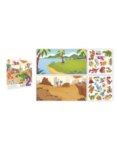 Caja creativa de pegatinas gruesas reposicionables - 2 años Dinosaurios