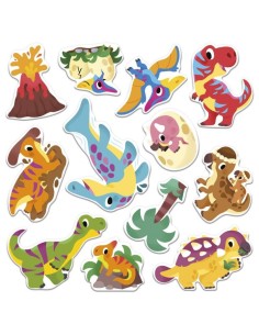 Caja creativa de pegatinas gruesas reposicionables - 2 años Dinosaurios 2