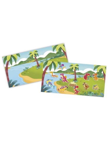 Caja creativa de pegatinas gruesas reposicionables - 2 años Dinosaurios