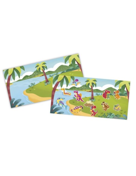 Caja creativa de pegatinas gruesas reposicionables - 2 años Dinosaurios