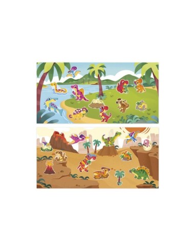 Caja creativa de pegatinas gruesas reposicionables - 2 años Dinosaurios