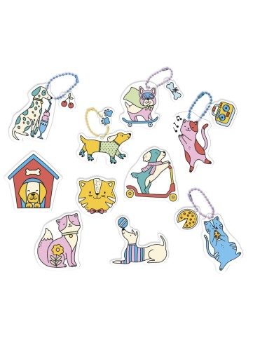 10 decoraciones en plástico mágico Janod